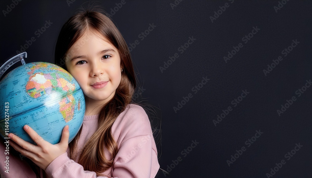 A Heartwarming Moment A Young Girl Embraces a Planet Earth Model to Celebrate World Childrens Day, Highlighting the Importance of Environmental Awareness and Global Unity for Future Generations A Heartwarming Moment A Young Girl Embraces a Planet Earth Model to Celebrate World Childrens Day, Highlighting the Importance of Environmental Awareness and Global Unity for Future Generations