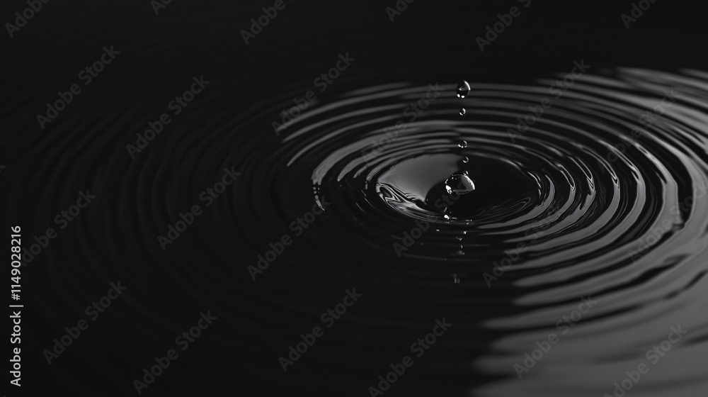 drop of water on black