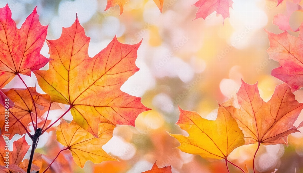 Abstract Autumn Background Featuring HandPainted Watercolor Maple Leaves A Vibrant Expression of Natures Beauty in Warm Hues Abstract Autumn Background Featuring HandPainted Watercolor Maple Leaves A Vibrant Expression of Natures Beauty in Warm Hues