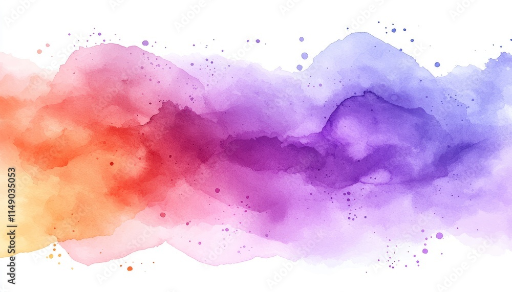 Fototapeta premium Abstract Watercolor Wash Orange Purple Hues