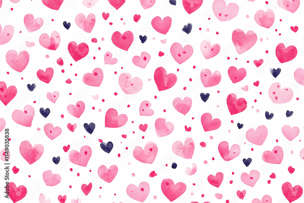a whimsical design of pink and red watercolor hearts forming a seamless pattern on a white background
a whimsical design of pink and red watercolor hearts forming a seamless pattern on a white background