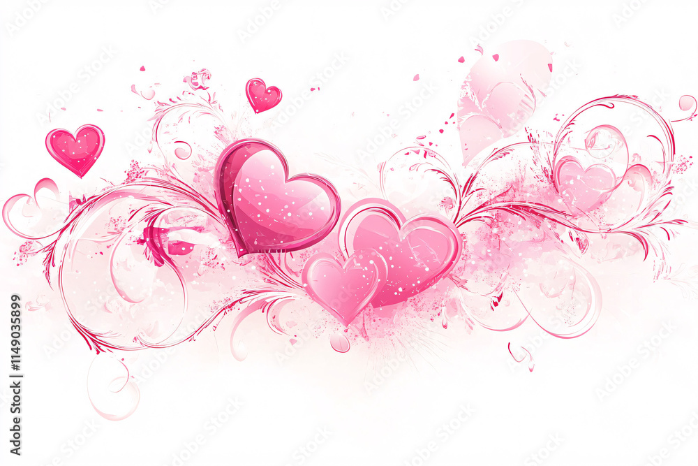 pink hearts surrounded by elegant swirls and floral flourishes on a bright white background
pink hearts surrounded by elegant swirls and floral flourishes on a bright white background