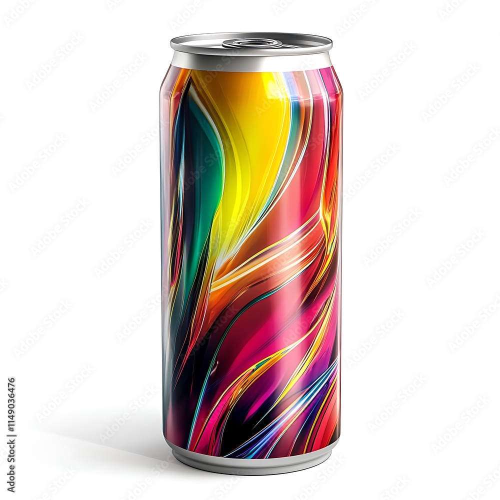 Fototapeta premium energy drink can isolated on white background 
