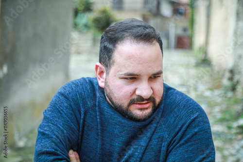 Man Shivers in Icy Cold Weather