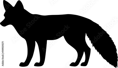 fox black silhouette vector logo
