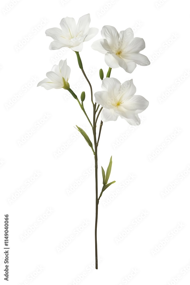 Obraz premium orchid flower with stem isolated on white background