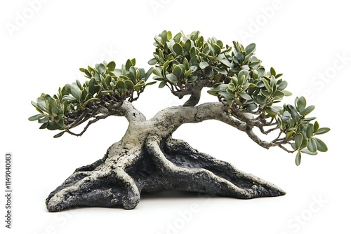 bonsai tree isolated on white background photo