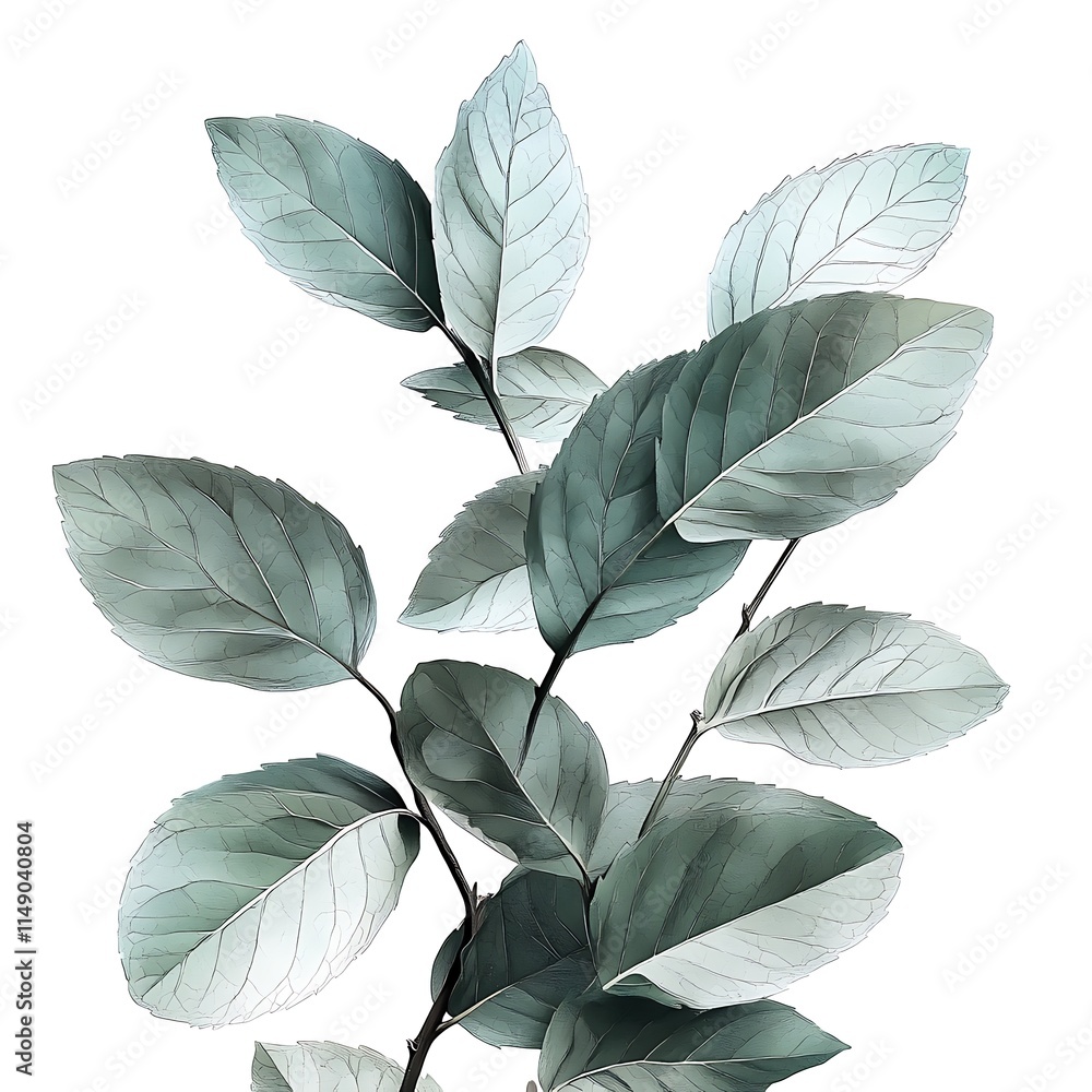 Obraz premium mint leaves isolated on white background