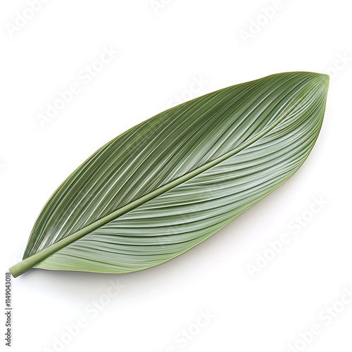 coconut palm tree leaf isolated on white background photo