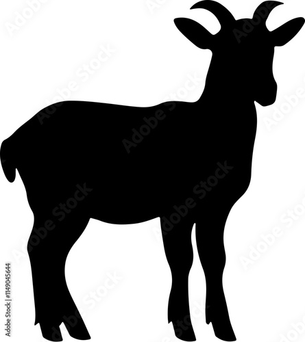 goat black silhouette logo vector