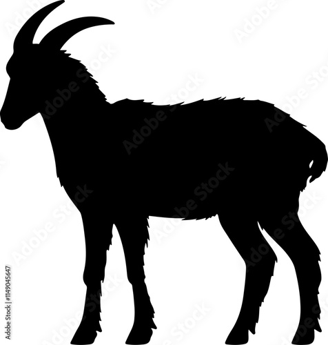 goat black silhouette logo vector