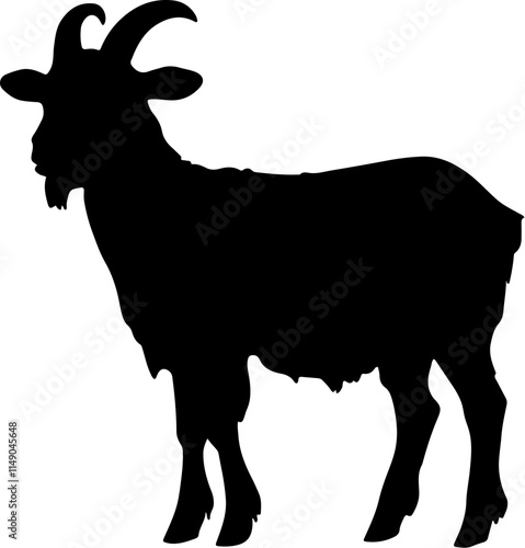 goat black silhouette logo vector