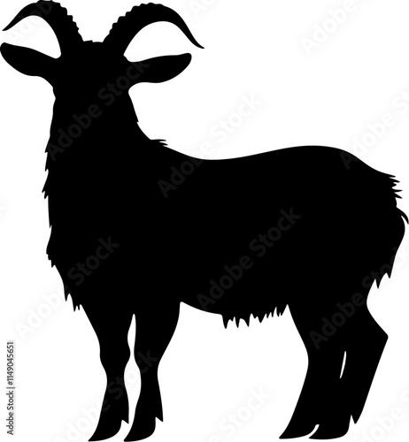 goat black silhouette logo vector