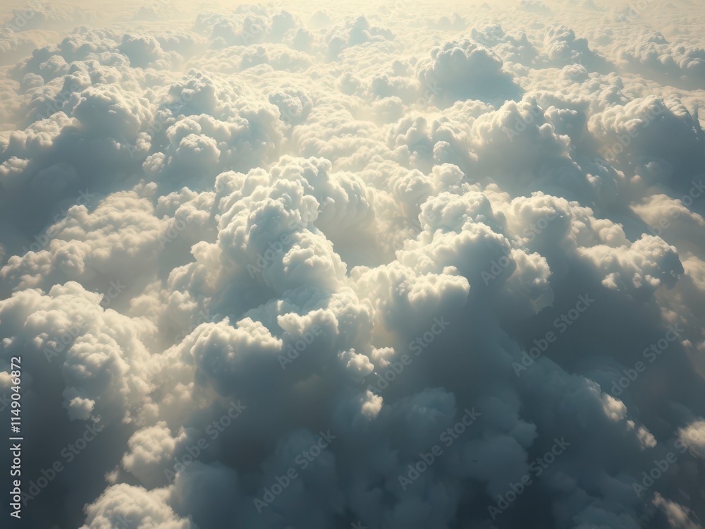 Aerial views of wispy clouds with a hollowed-out center, , high altitude scenery, gap in the misty veil Aerial views of wispy clouds with a hollowed-out center, , high altitude scenery, gap in the misty veil