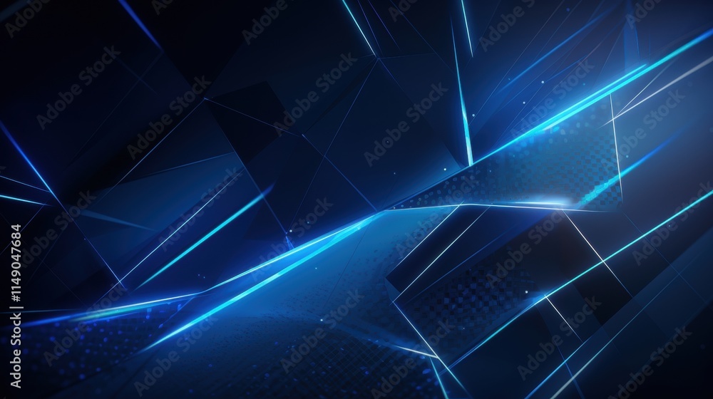 Blau leuchtende Geometrie mit futuristischem Flair Blau leuchtende Geometrie mit futuristischem Flair