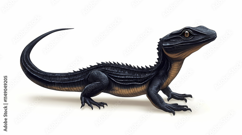 Obraz premium Basilisk isolated on white background. Basilisk. Illustration