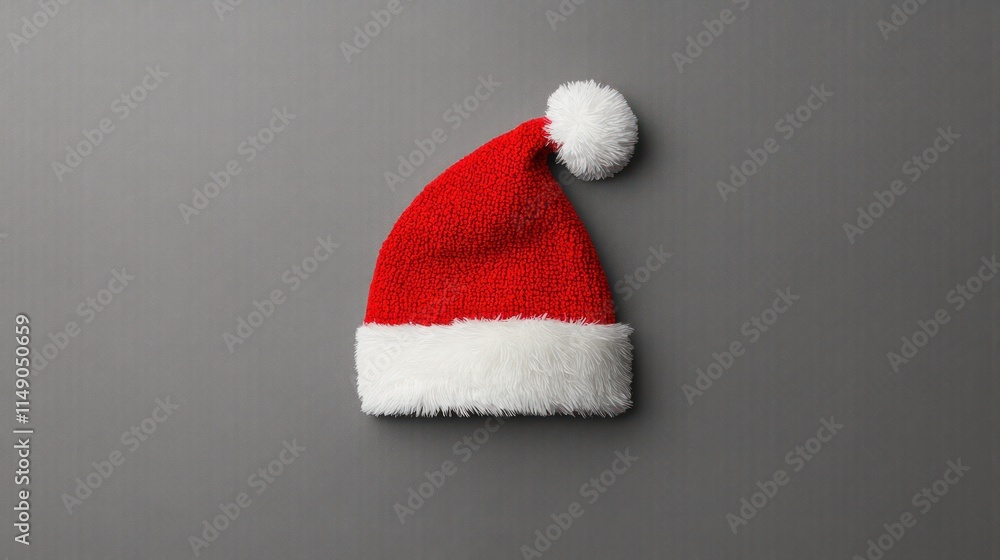 Santa hat on gray background. Santa hat on gray background.