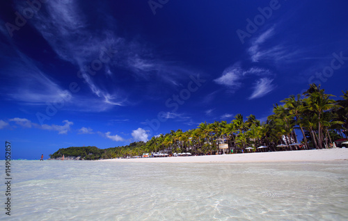 Obraz na płótnie Pacific island,natural beach ,blue ocean,Asia ,pukebeach w salonie