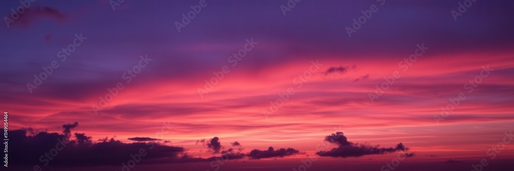 Fototapeta premium Colorful abstract sky at sunset with vibrant hues of pink, orange, and purple blending together seamlessly, abstract, purple
