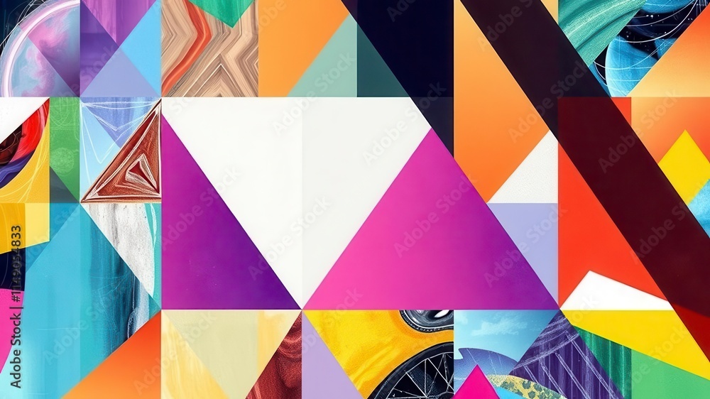 A vibrant collage design made up of various photos in a colorful and abstract arrangement, visual, art A vibrant collage design made up of various photos in a colorful and abstract arrangement, visual, art