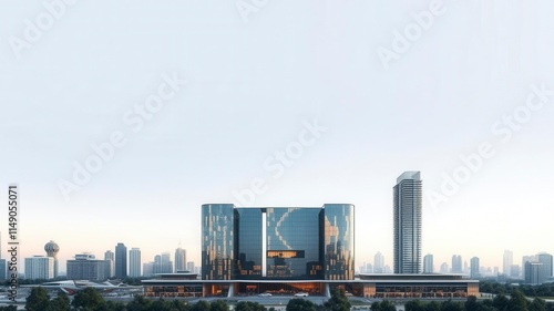 Wallpaper Mural Futuristic architectural design of a modern high end building developing over time with evolving features and technologies, design, development, architecture Torontodigital.ca