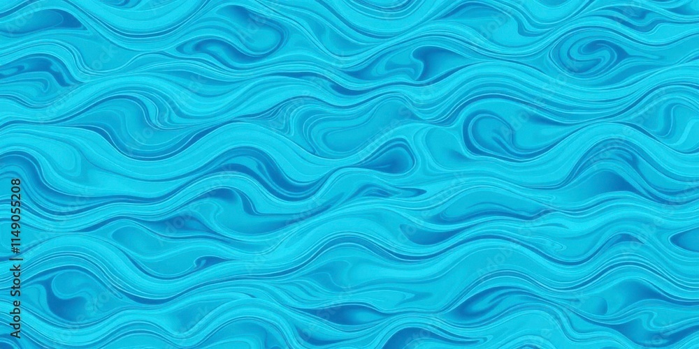 Fototapeta premium Blue water wave texture background with rippling waves and swirls, design, rippling