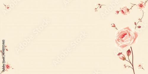 Luxury cream background adorned with elegant floral pattern, elegant, feminine, luxury