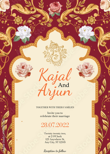  Traditional Royal Wedding Invitation card design