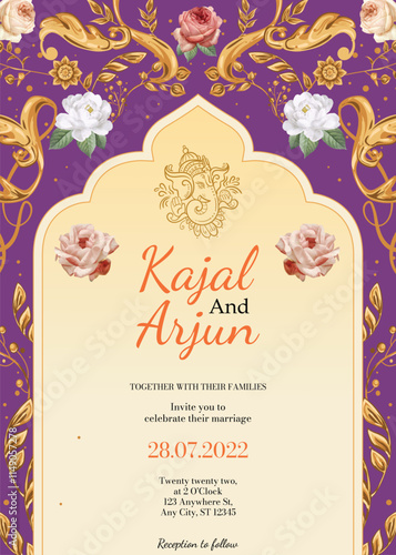  Traditional Royal Wedding Invitation card design
