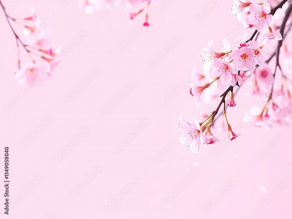 Pink sakura petals gently falling in the background, creating a dreamy and romantic atmosphere, nature, sakura, pink Pink sakura petals gently falling in the background, creating a dreamy and romantic atmosphere, nature, sakura, pink