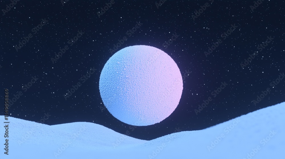 A Serene Celestial Sphere Delicately Illuminates the Snowy Horizon That Lies Beneath It A Serene Celestial Sphere Delicately Illuminates the Snowy Horizon That Lies Beneath It