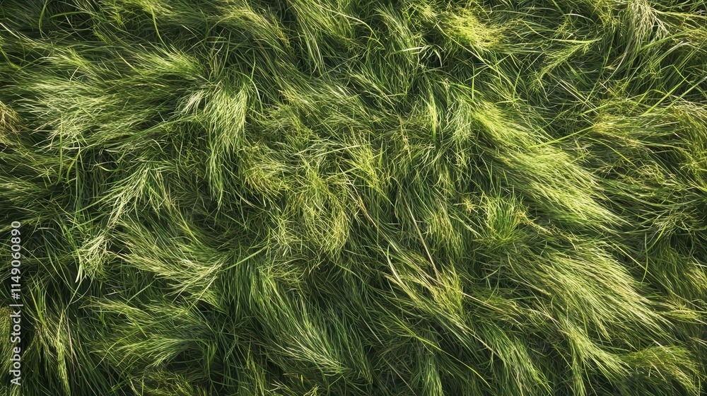 A close-up view of lush green grass swaying gently in the breeze. A close-up view of lush green grass swaying gently in the breeze.