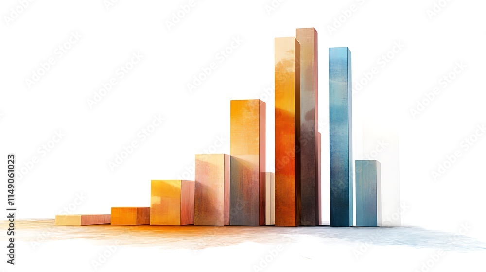 Fototapeta premium investment portfolio bar graph with labels isolated on white background