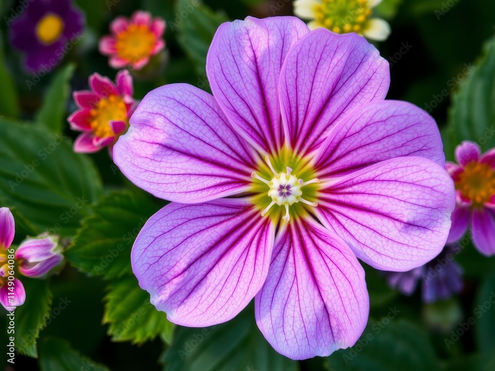 Purple flower petals and leaves in a vibrant, rich hue, with delicate veins and intricate patterns, flower, nature, blooming Purple flower petals and leaves in a vibrant, rich hue, with delicate veins and intricate patterns, flower, nature, blooming
