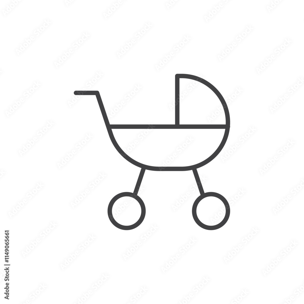 Baby carriage icon Vector logo set flat Baby carriage icon Vector logo set flat