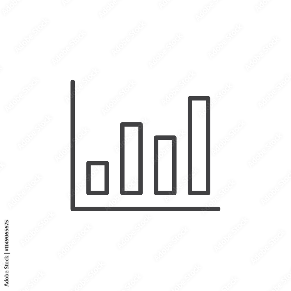 Bar chart icon Vector logo set flat Bar chart icon Vector logo set flat