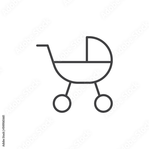 Baby carriage icon Vector logo set flat