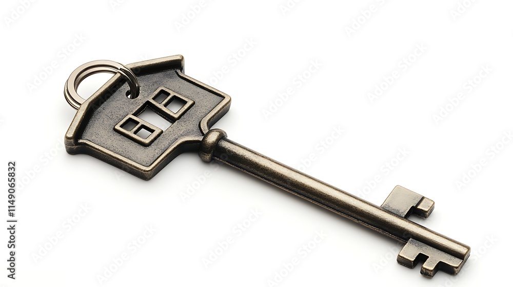 key with house-shaped keychain and dollar sign isolated on white background key with house-shaped keychain and dollar sign isolated on white background