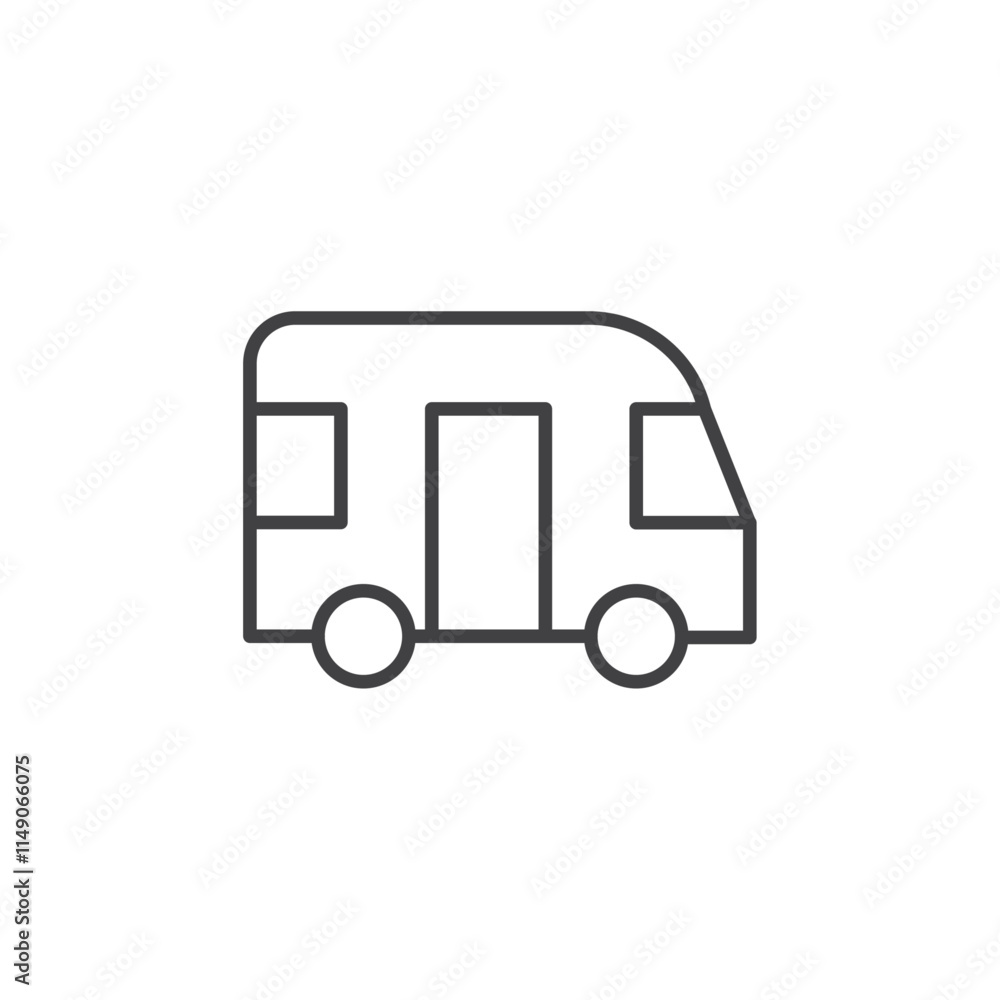 Camper vehicle icon Vector logo set flat Camper vehicle icon Vector logo set flat