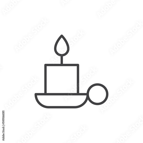 Candle icon Vector logo set flat