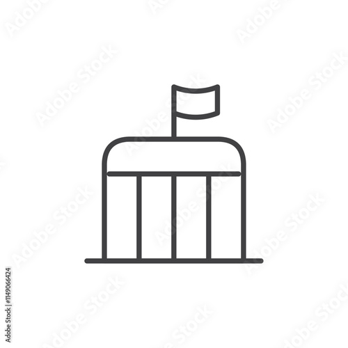 Court house icon Vector logo set flat
