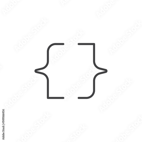 Fotografia Curly bracket icon Vector logo set flat