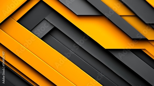 Abstract Diagonal Stripes Yellow and Grey Design