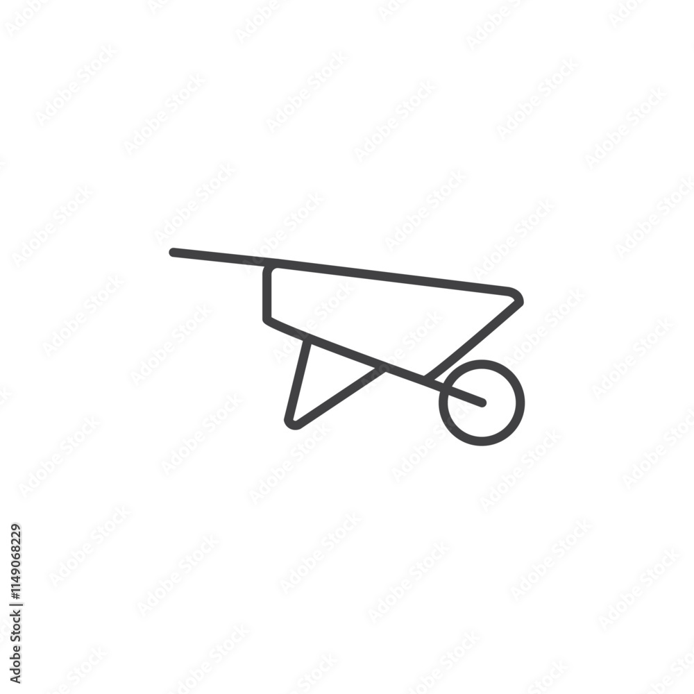 Wheel barrow icon Vector logo set flat Wheel barrow icon Vector logo set flat