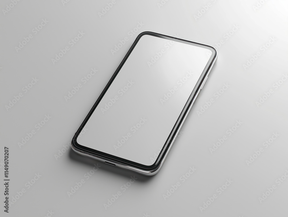 Modern sleek smartphone mockup on white background. Empty screen ready for branding, design. Stylish tech device for app design presentation. Ideal for marketing materials. Empty phone screen for app Modern sleek smartphone mockup on white background. Empty screen ready for branding, design. Stylish tech device for app design presentation. Ideal for marketing materials. Empty phone screen for app