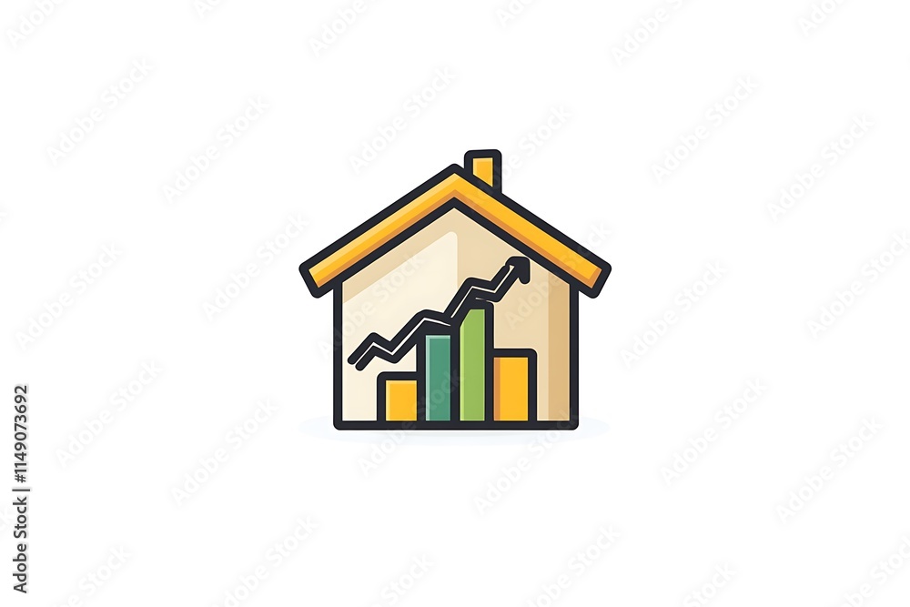 house with dollar growth chart logo design isolated on white background house with dollar growth chart logo design isolated on white background