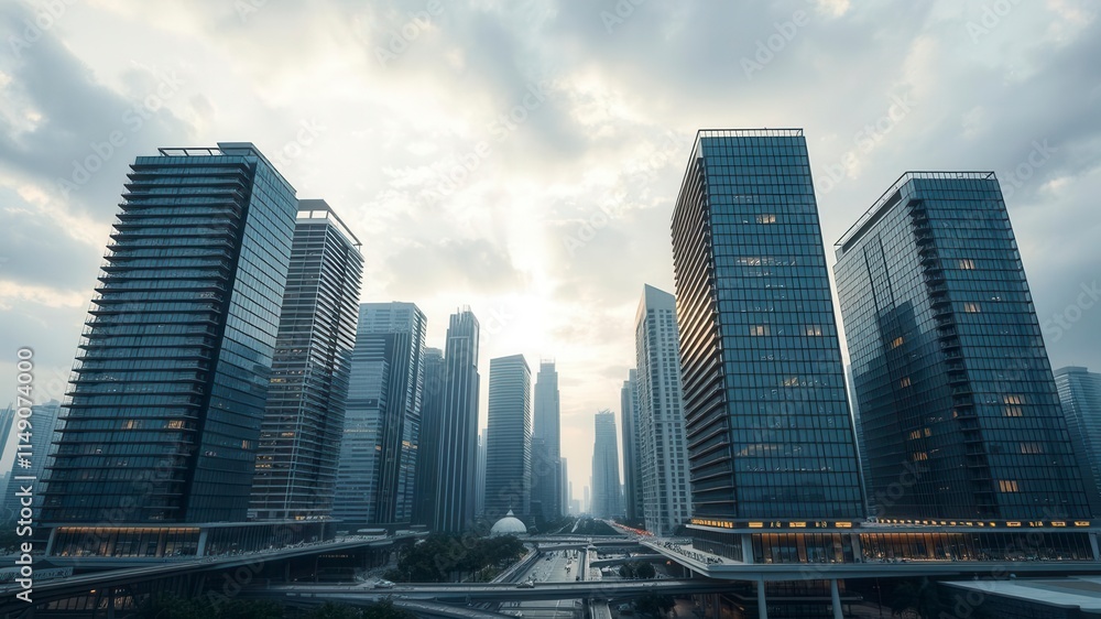 Futuristic high-rise buildings with innovative design elements evolving over time, time, modern, evolution Futuristic high-rise buildings with innovative design elements evolving over time, time, modern, evolution