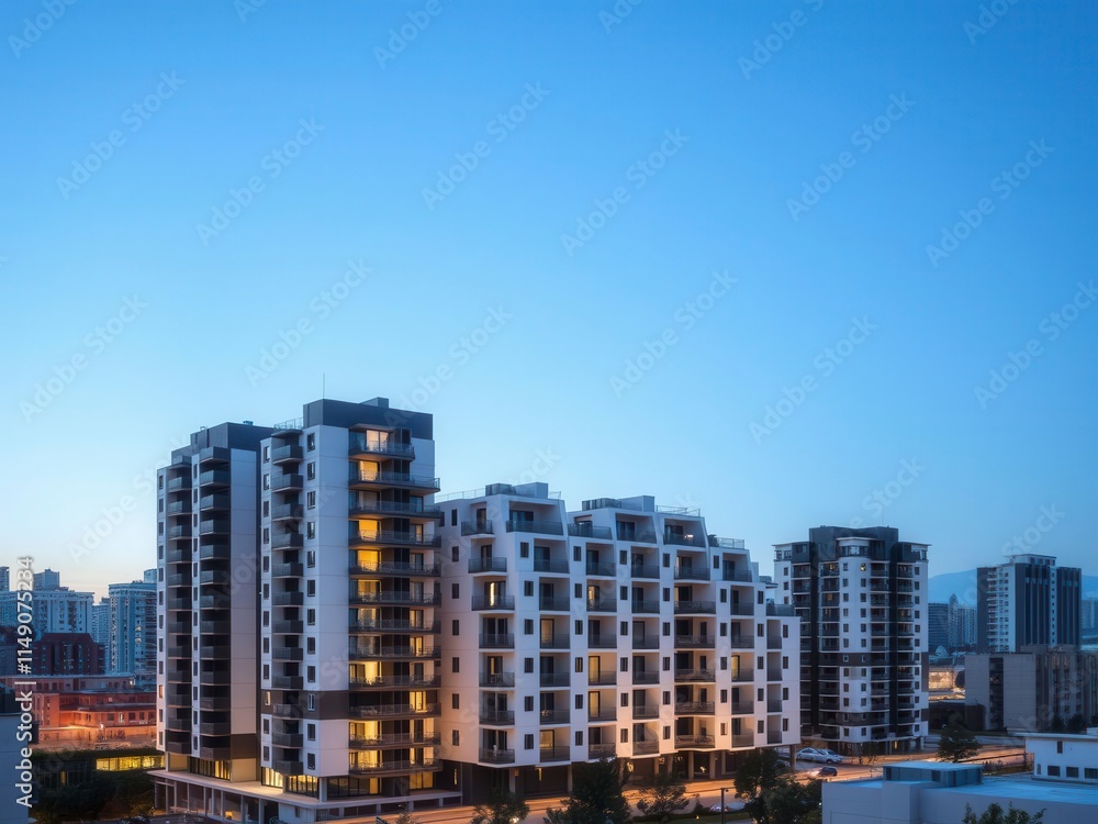 Modern module apartment block with sleek design and modular units, design, building, modular Modern module apartment block with sleek design and modular units, design, building, modular
