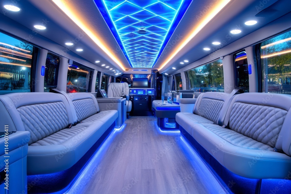 Fototapeta premium Comfortable leather seats inviting passengers into luxurious vehicle interior