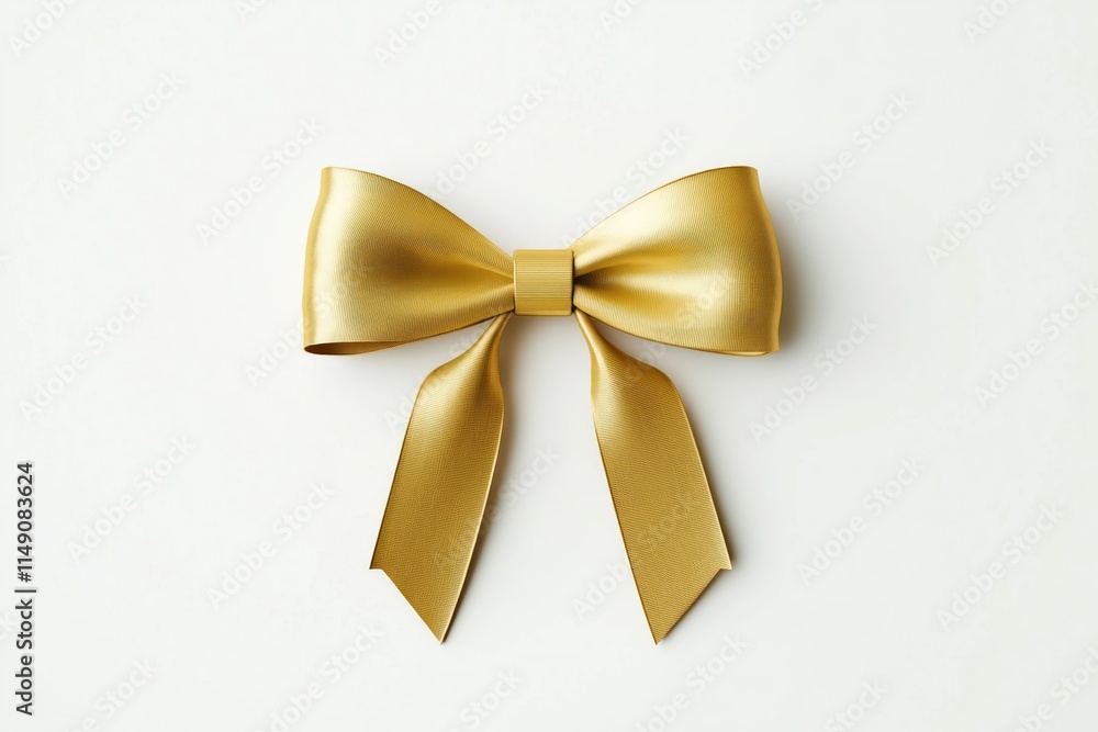 Golden bow with satin ribbon texture on white background. Decorative elegant design. Perfect for gift wrapping holiday decorations. Stylish gift adornment for special occasions. Beautiful, chic. Golden bow with satin ribbon texture on white background. Decorative elegant design. Perfect for gift wrapping holiday decorations. Stylish gift adornment for special occasions. Beautiful, chic.